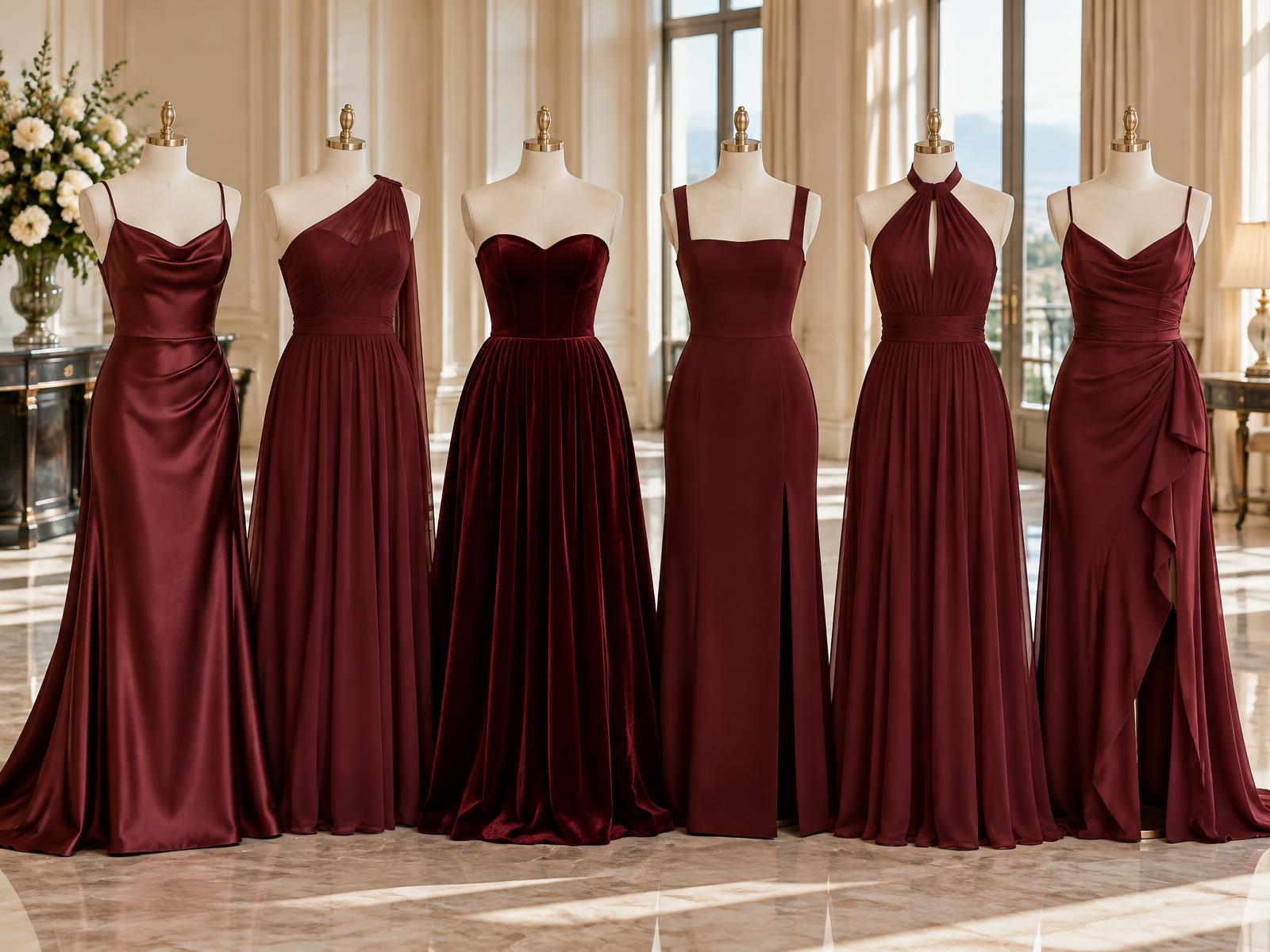 Vestidos de referencia en Burgundy